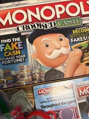 Monopoly Crooked Cash Board Game with Decoder